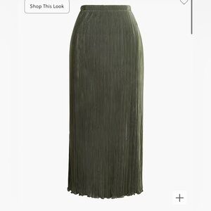 NWT J.Crew Factory Plisse Midi Skirt in Spanish Moss- Size Small Petite